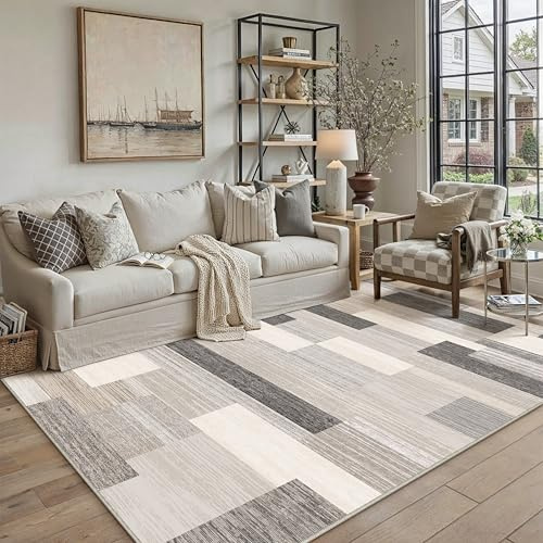 PureCozy Teppich 160x230cm Beige Waschbar Moderne