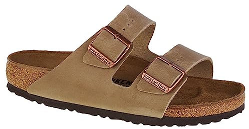 BIRKENSTOCK Herren Arizona geolied leer breed Pantoletten, Oiled Tabacco Brown, 45 EU
