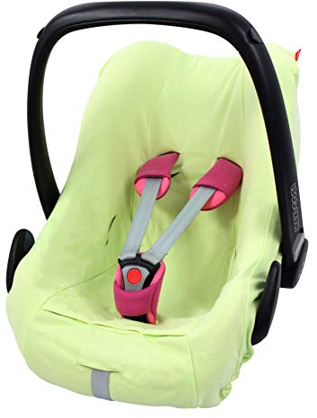 ByBoom - Sommerbezug, Schonbezug für Babyschale aus 100% BIO-Baumwolle, Universal für z.B. Maxi-Cosi, CabrioFix, Pebble, City SPS, Farbe:Limette