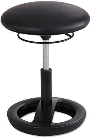 Safco Twixt Active Movement Seating Chair, Ergonomic Support, Adjustable Height, Black Vinyl
