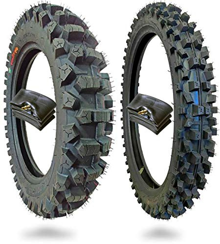 WIG Racing 110/100-18 and 80/100-21 Motocross Dirt Bike Tires with Inner Tubes