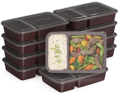 Bentgo Prep 2-Compartment Meal Prep Containers with Lids, 20 Piece Set