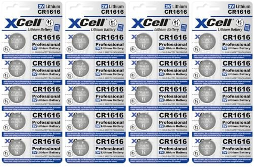 20 pile a bottone al litio CR1616 3 V/50 mAh (4 confezioni da 5)