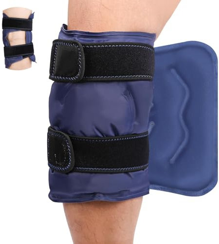 Poche de Glace Réutilisable, compresses glacées réutilisables sac de glace réutilisable pour genou avec thérapie par Compresses froides et chaudes, pour les gonflements, arthrite, bleu marine