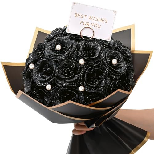 Waipfaru Bouquet di rose finte per San Valentino, anniversario, fidanzamento, matrimonio, festa della mamma, 24 rose