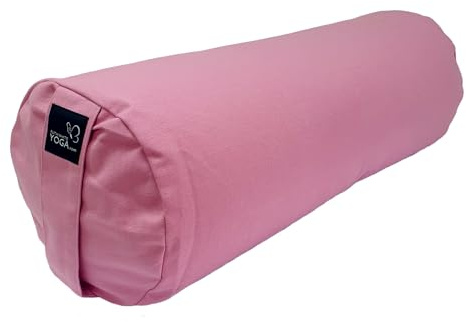 Cotton Buckwheat Yoga Bolster (Rose Pink)