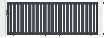 Casanoov Portail Coulissant Extérieur VEYMONT 4 m x 140 cm – Aluminium Gris Anthracite Ajouré – Kit Complet avec Serrure, Clés et Accessoires Inclus