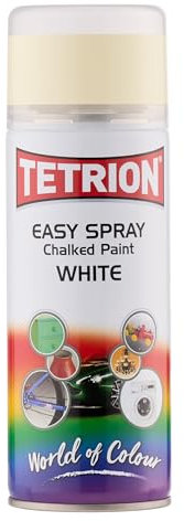 Tetrion Easy Spray Chalked White 400ml – Acrylic-Based Spray Paint for Matte Chalk Finish on Various Surfaces