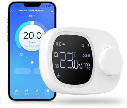 Smart Wi-Fi Termostato per caldaia a gas con riscaldamento e raffreddamento.Termostato da parete, funzionamento a batteria, montaggio a parete.Supporta Alexa, Google Home controllo vocale e