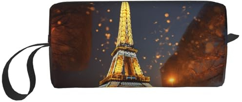 LNNIUK Trousse da viaggio con stampa Torre Eiffel, trousse da viaggio per cosmetici, con cerniera