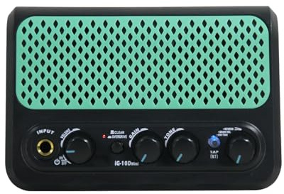 Cheotime Mini E -Gitarrenverstärker, BT -Lautsprecher mit eingebauten 30 Drum Machine Modi Reverb Aux Input Kopfhörer Jack wiederaufladbares Gitarrenverstärker zum Üben