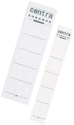 Centra Ersatz-Rückenschilder für 75 mm Ordner mit Rückenschild-Taschen, 10 Stück aus Karton, Kurz und breit, 55 x 190 mm, weiß, 290105
