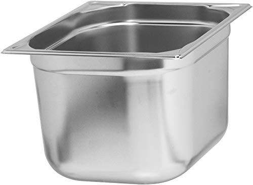 APS 81206 Contenedor GN 1/2, contenedor gastronorm de acero inoxidable/dimensiones 265 x 325 mm/altura 150 mm/volumen 8,75 litros