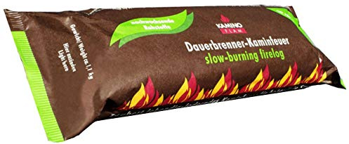 10 Stück KaminoFlam® Dauerbrenner-Kaminfeuer, 100% nachwachsende Rohstoffe, für Kaminofen, Kachelofen, Holzofen