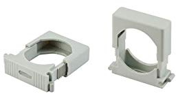 4 PZ CLIPS FISSATUBO A MORSETTO PER TUBO RIGIDO GRIGIO D. 16/20 mm DI FISSAGGIO
