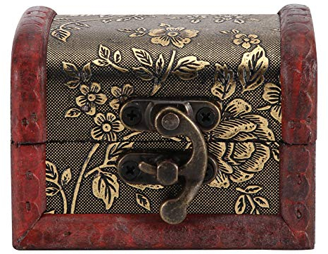 Kleine Schatztruhe Handgefertigte Vintage Holz Schmuckschatulle europäischen Stil Mit Mini MetallschlossFür Geschenke Aufbewahrung Von Schmuck Schatz
