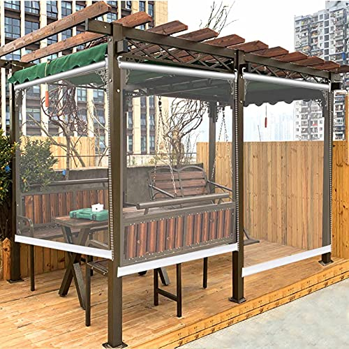 Rollos PVC Großer Wasserdichter Rollo Transparent für Außenfenster Pergola, PVC-Trennwände Aufrollen Jalousien, 95/115/135/155cm Breit (Color : W×H, Size : 155×220cm(61×86.6))