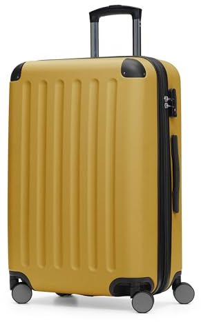 HAUPTSTADTKOFFER - Spree - Maleta rígida, Trolley expandible, Equipaje de Viaje, 4 Ruedas Dobles, TSA, 65 cm, 74 litros, Oro de otoño