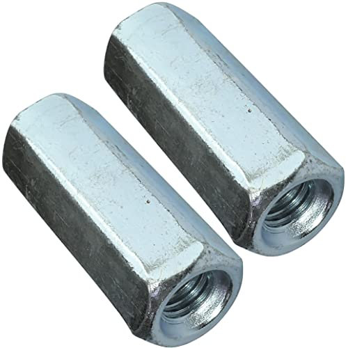 AERZETIX - C49599 - Set di 2 Dadi di accoppiamento esagonali lunghi M10x45mm - dado di prolunga - acciaio al carbonio con filettatura metrica