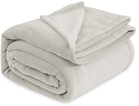 Bedsure GentleSoft Fleece Blanket King Size Linen - 280GSM Soft Lightweight Plush Cozy Blankets for Bed, Sofa, Couch, Travel, Camping