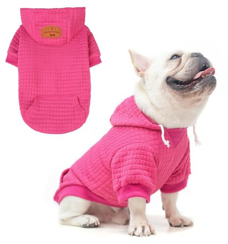 BEAUTYZOO Dog Hoodie for Small Medium Large Dogs, Winter Fall Warm Dog Clothes for Puppy S M Sized Dogs Girl Boy, Dog Sweater Shirt Hoodies with Pocket Bulldog Pitbull Cat Clothing Coat