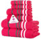 Casa Copenhagen Exotisches 6-teiliges Handtuch-Set, Rosa, 525 g/m², 2 Badetücher, 2 Handtücher, 2 Waschlappen aus weicher ägyptischer Baumwolle für Badezimmer, Küche und Dusche