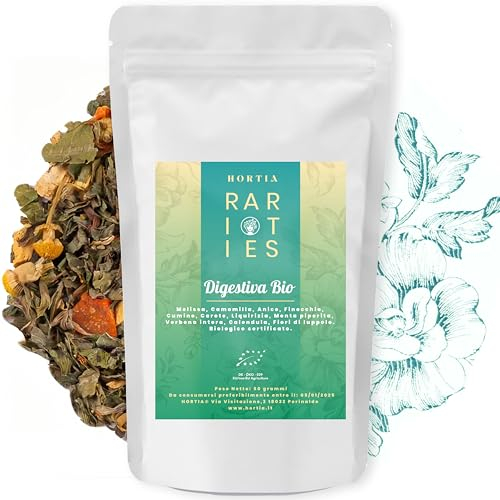 DIGESTIVE TEA | Tisana Digestiva a base di Melissa, Camomilla e Finocchio | Depurativa e Sgonfiante per Pancia Piatta | Confezione Regalo Salva Aroma | Gusto Camomilla