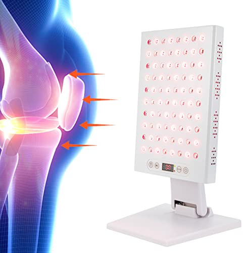 Rotlichttherapiegerät, Rotlichtlampe Drei Stufen Einstellbar (50%/75%/100%) Wellenlänge 625-700nm, LED Red Light Therapy mit Timer & Schutzbrille für Muskel- und Gelenkschmerzlinderung