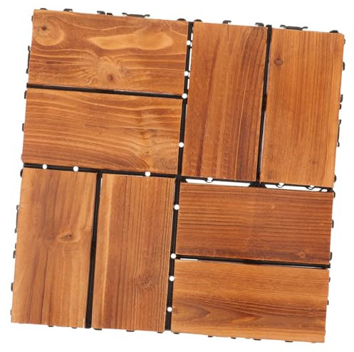 KONTONTY Dalles De Terrasse Résistantes Aux Intempéries Dalles De Sol Emboîtables Pour Patio Extérieur Terrasse En Bois Carbonisé Pour Jardin Et Cour