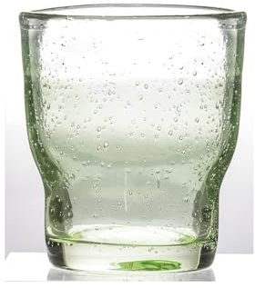 Villa d'Este Home Tivoli Lot de 6 verres à eau 325 ml en pâte de verre, Cactus Bubble, Unique