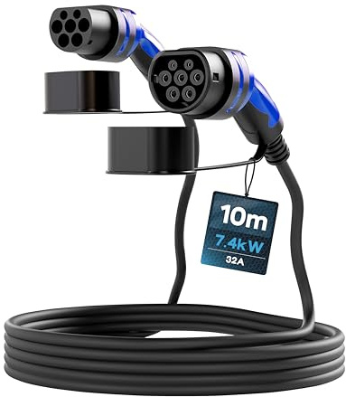 Sync Energy Mode 3 EV Fast Charging Cable, Electric and Plug-in Hybrid Vehicle Car Type 2 to Type 2, Single Phase, 10 Metre Cable, BG Sync EV, IP65, 7.4kW, 16A/32A, EVC223210SL