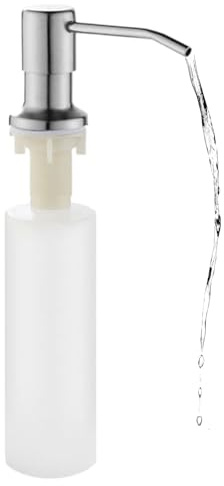 Dispensador de jabón para fregadero, dispensador de jabón recargable para fregadero de cocina, tubo de extensión de acero inoxidable, soporte limpiador de platos para champú, loción de manos, baño