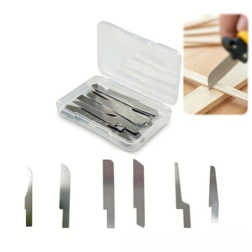 Magicbox 18pc Mini Hobby Saw Blade Set, Fine Tooth Modelling Saw Blade with 6 Type & Case for Model Making, Wood Craft, DIY Tools, Replacement Razor Blade Saw Set for Model Making,No Handle