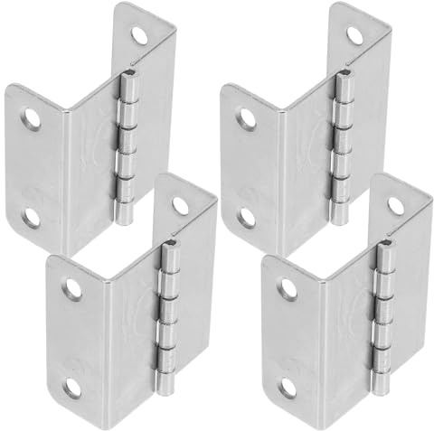 LIFKOME Paumelles de Porte en Acier Inoxydable Argenté Lot de 4pcs, Charnières à Paumelles Pliantes Trou de 4mm Distance de 27mm et Meubles, Fenêtres Boîtes