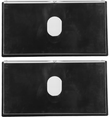 OFFSCH 2 placas de plástico para nombres, 8 x 4 pulgadas, para mesas, escritorios, soportes de plástico para exhibiciones en oficinas, conferencias, escuelas y negocios.