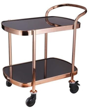 oI3tU6y Estante de Almacenamiento de Cocina Carros de Bar Lujo Modernos Servicio Cocina for botelleros con Ruedas rodantes 2 Niveles, Espejo Acero Inoxidable, for, Comedor y Fiestas(Gold)