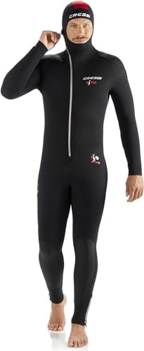 Cressi Diver Man All-in-One - Einteiliger Ultrastretch Neoprenanzug zum Tauchen, Herren 5mm, Schwarz/Rot, XXL
