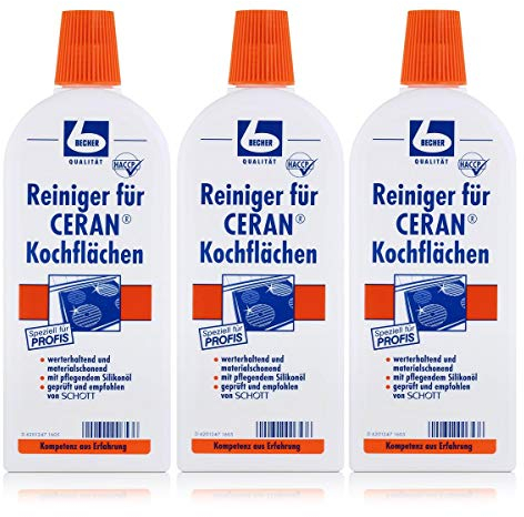 Dr. Becher Reiniger für CERAN Kochflächen, 3er Set (3 x 500ml Flasche)