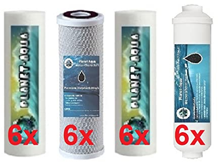 Planet-Aqua 3 Jahres Osmoseanlagen Ersatzpatronen Set - 24 Ersatzfilter Patronen für Umkehr Osmose Wasserfilter Aquarium Fische Trinkwasserfilter Küchen Filter Kartuschen