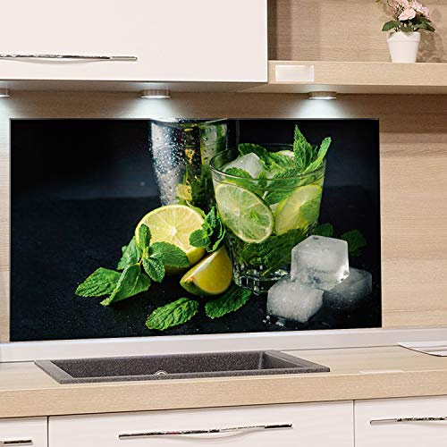 GRAZDesign Nischenrückwand Limetten - Küche Glasrückwand Caipirinha - Küchenrückwand Glas Cocktail / 60x60cm
