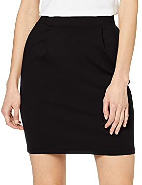 ICHI IHKATE SK Damen Kurzer Rock Minirock mit Stretch und Elastikbund, Größe:XL, Farbe:Black (10001)