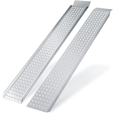 Randaco Lot de 2 rampes de chargement pliables - 400 kg - Antidérapantes - 160 x 23,5 x 4 cm - Pour moto, tracteur de pelouse, voiture