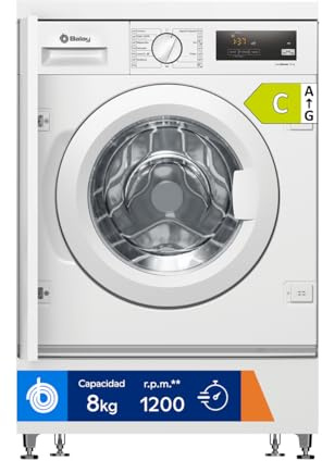 Balay - Lavadora Integrable, 60 cm de ancho, Motor ExtraSilencio, AquaControl Plus, Blanco, 3TI983B