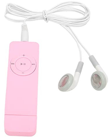 Lettore MP3 con Altoparlante Radio FM Auricolare, Riproduzione Audio Senza Perdita di Musica Fino a 64 GB, Mini Lettore Musicale MP3 Portatile per Studenti Che Corrono in Viaggio (Rosa)