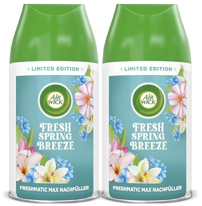 Air Wick Freshmatic Max Raumspray – Nachfüller DUO für den Air Wick Freshmatic Max – Duft: Fresh Spring Breeze – 2 x 250 ml Nachfüller