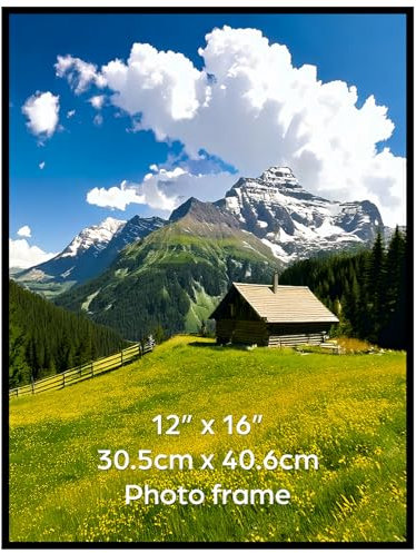 Ditwis Cornice 30x40, Cornice Nera per Poster, Foto e Opere d'Arte 40x30 cm, Porta Poster da Parete per Casa, Ufficio e Gallerie