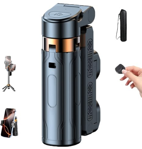 Magic John - Mini treppiede portatile Pocketflex, rotazione flessibile a 360°, telecomando staccabile per vlog, fotografia di paesaggio, carico massimo 2 kg (nero)