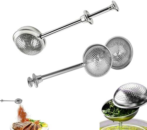 Changyeah Tea Strainer Tea Tongs, Tea Infuser in Ball Shape, Tea Tongs Made of Stainless Steel, Easy to Clean Strainer Tongs for Loose Tea, Stainless Steel Flour Sieve Duster, Sugar, Flour, Spices