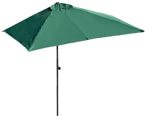 GSKDZG Parasol Para Terraza Media Sombrilla Pared 200cm 250cm 270cm Sombrilla De Playa Rectangular, Para Exterior, Jardín, Balcón, Patio, Regulable En Altura(Green,250x130cm/8x4ft)