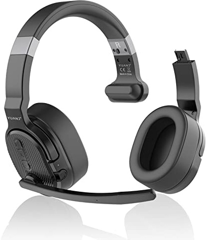 ANSTEN Headset mit mikrofon Bluetooth mit ANC & 40h Akkulaufzeit – Ultra-Komfortables Bluetooth Headset mit mikrofon mit Kristallklarer Sprachübertragung für Büro, Reisen & Online-Meetings
